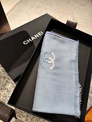 Chanel Blue Silk Scarf 90x200cm - 1