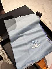 Chanel Blue Silk Scarf 90x200cm - 3