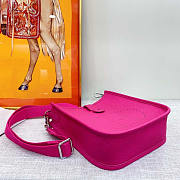 Hermes Mini Evelyne Shoulder Bag Hot Pink 18cm - 5