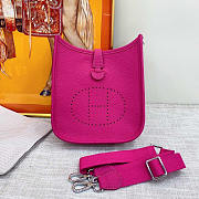 Hermes Mini Evelyne Shoulder Bag Hot Pink 18cm - 2