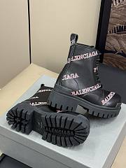 Balenciaga Leather Lace Up Combat Boots - 3