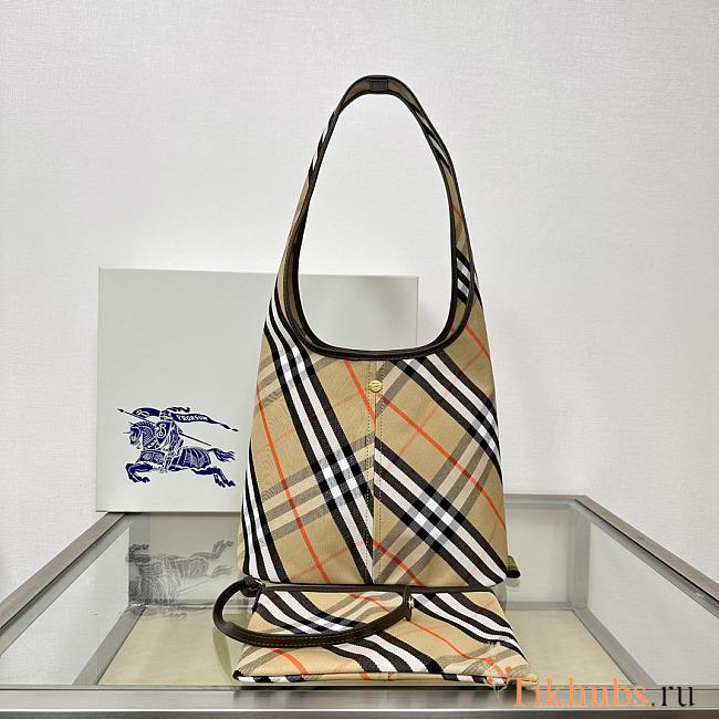 Burberry Small Check Shoulder Bag White 26.5 x 13.5 x 46.5cm - 1