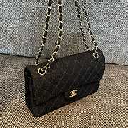 Chanel Flap Bag Black Denim Gold 25cm - 5