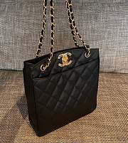 Chanel Tote Vintage Black Caviar Gold 28x9x30cm - 4