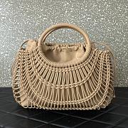 Valentino Allknots Woven Leather Shopper Beige 38x34x7cm - 2