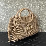 Valentino Allknots Woven Leather Shopper Beige 38x34x7cm - 4