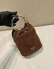 Prada Brown Suede Mini 19x15x8cm - 4