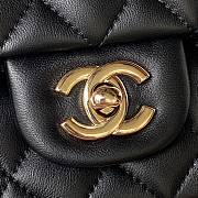 Chanel Top Handle Bag Black Lambskin Gold 20x12x6cm - 3