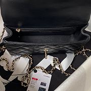 Chanel Top Handle Bag Black Lambskin Gold 20x12x6cm - 2