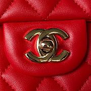 Chanel Top Handle Bag Red Lambskin Gold 20x12x6cm - 2