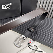 Mont Blanc Black Belt Square Buckle 3.5cm - 5