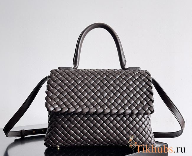 Bottega Veneta Patti Top Handle Bag Brown 26x19x11cm - 1