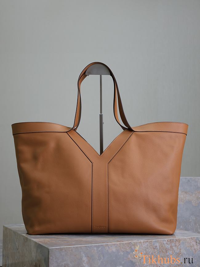 YSL Tote Bag Brown Leather 50×33×16cm - 1