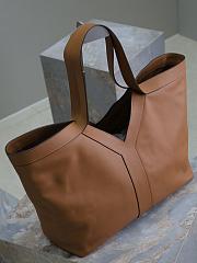 YSL Tote Bag Brown Leather 50×33×16cm - 4