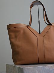 YSL Tote Bag Brown Leather 50×33×16cm - 3