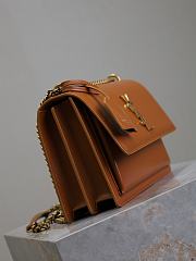 YSL Sunset Shoulder Bag Brown 22cm - 5