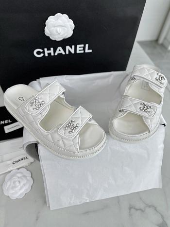 Chanel White Slides 09