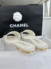 Chanel White Black Slides 02 - 4