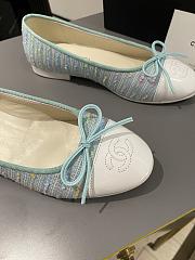 Chanel Ballerina Flat Blue Tweed - 5