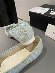 Chanel Ballerina Flat Blue Tweed - 4