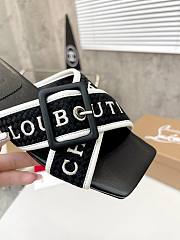 Christian Louboutin Slides Black White - 5