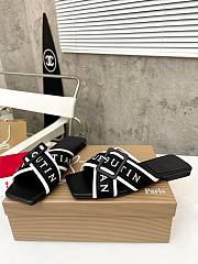 Christian Louboutin Slides Black White - 3