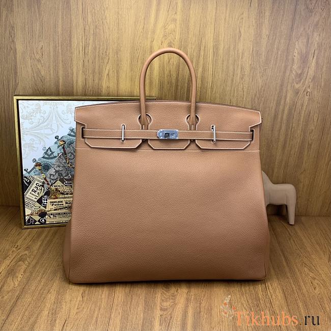 Hermes Birkin 50 Bag Togo Brown Silver 50cm  - 1