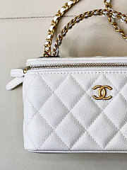 Chanel Vanity Top Handle Bag White Caviar Gold 16x9.5x8cm - 3