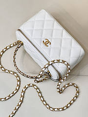 Chanel Vanity Top Handle Bag White Caviar Gold 16x9.5x8cm - 2