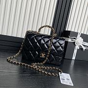 Chanel Flap Bag Top Handle Black Lambskin 25cm - 1