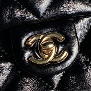 Chanel Flap Bag Top Handle Black Lambskin 25cm - 4