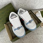 Gucci Sneaker With Web White Blue  - 4