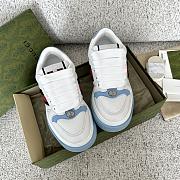 Gucci Sneaker With Web White Blue  - 3