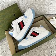 Gucci Sneaker With Web White Blue  - 2