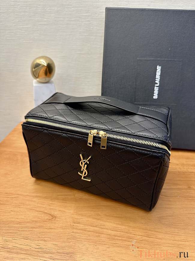 YSL Gaby Vanity Case Black 21x13x13cm - 1