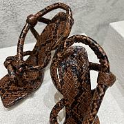 Bottega Veneta Snakeskin Print Leather Brown Jimbo Sandals 10cm - 4