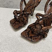 Bottega Veneta Snakeskin Print Leather Brown Jimbo Sandals 10cm - 3