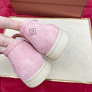 Loro Piana Summer Charms Walk Loafers Suede Pink - 4