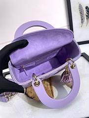 Dior Small Lady Bag Purple Lambksin Purple Hardware 20cm - 4