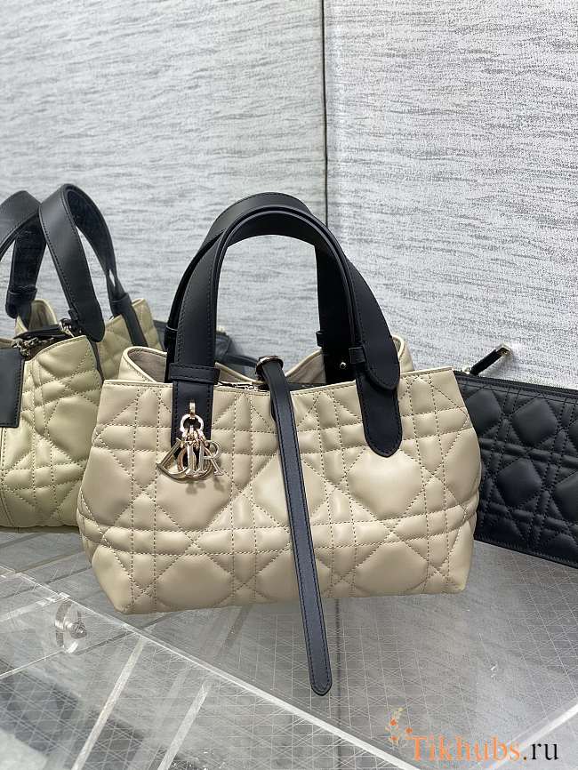 Dior Small Toujours Bag Rope Beige Black 23 x 14 x 12 cm - 1