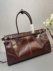 Prada Large Leather Handbag Red Wine 38x24x12cm - 5