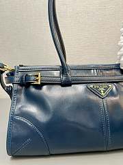 Prada Medium Leather Handbag Blue 32x15.5x12cm - 5