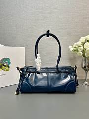 Prada Medium Leather Handbag Blue 32x15.5x12cm - 6