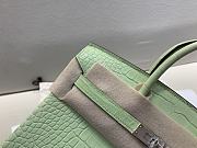 Hermes Birkin 25 Bag Crocodile Light Green Silver 25cm - 3