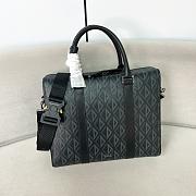 Dior Zipped Briefcase Black Coated 35x27x6cm - 1