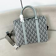 Dior Zipped Briefcase Grey Coated 35x27x6cm - 1