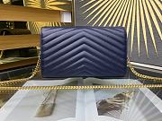 YSL Envelope Chain Wallet Blue Gold Hardware 22.5x14x4cm - 2