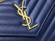 YSL Envelope Chain Wallet Blue Gold Hardware 22.5x14x4cm - 5
