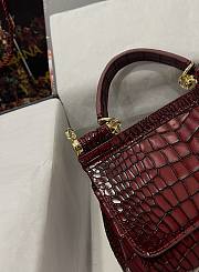 Dolce & Gabbana Sicily Handbag Red Crocodile 20cm - 6