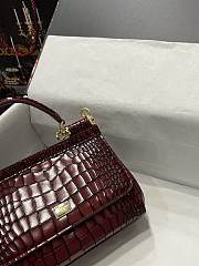 Dolce & Gabbana Sicily Handbag Red Crocodile 20cm - 5